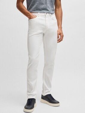 Hugo Boss - Men's White Slim Fit Jeans